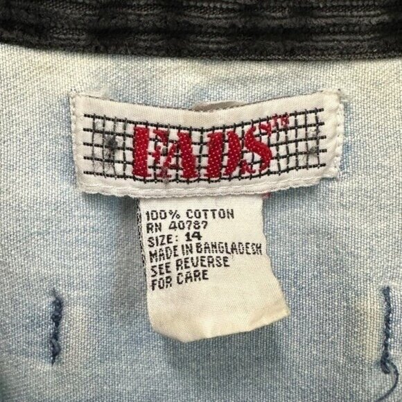 Vintage Fads 14 Jean Shirt Dress Long Sleeve Light Wash Denim Button Down Maxi - Picture 5 of 8